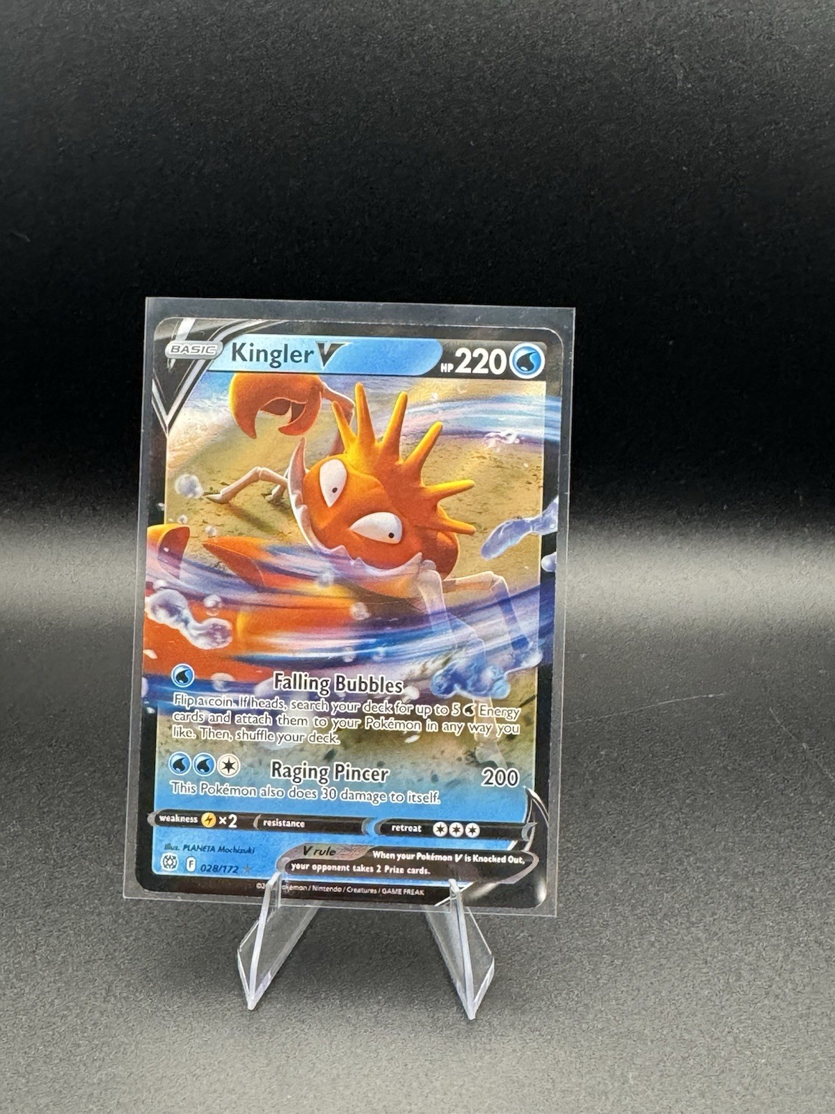 Pokemon TCG Kingler V 028/172 Swsh09: Brilliant Stars Holo