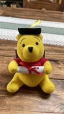 Disney Winnie the Pooh Graduation Pooh Plush w/ Mini Book 2004