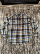 George Men  s Longe Sleeve Button Down Flannel Shirt Size XL
