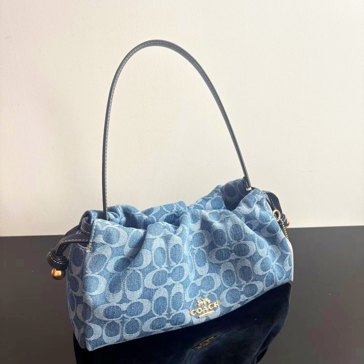 COACH Faye Shoulder Bag In Signature Denim Blue CDE45 F/S JP [DDP