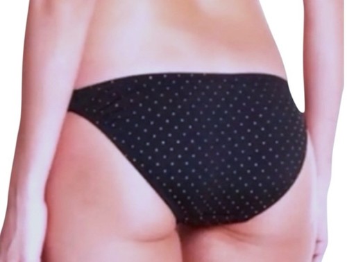$210 Kensie Celebrity Gold Sparkle Bikini Bottoms X Small 0 2 Black Side Tie NWT - Bild 7 von 16