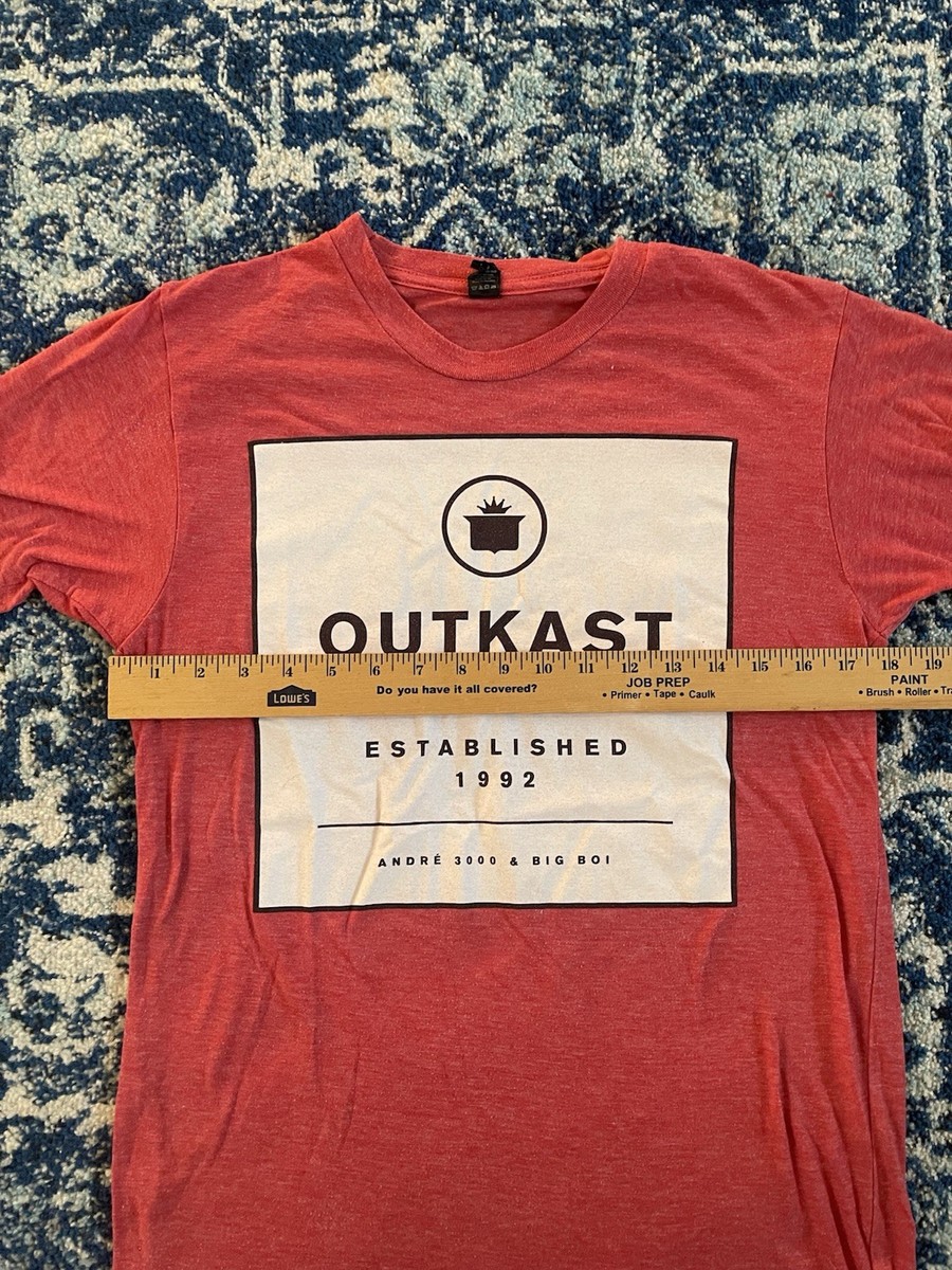 OUTKAST Atlanta T SHIRT Red Rustic EST 1992 Andre 3000 Big Boi Sz