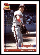 Luis Polonia 1991 Topps #107 Angels MLB READ FREE SHIPPING AutographDen