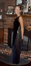 Cassandra Stone Designer Beaded Halter Dress - Y2K VINTAGE FORMAL GOWN