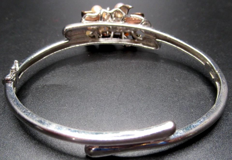 Brazalete de plata de ley 925 con hojas colgantes genuinas firmadas Foto 3 de 4