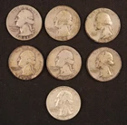 Lot of 7 - Silver Washington Quarters (1941-1958) - VG-AU - Nice Details-Lot #15