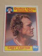Gary Carter 1986 Topps Quaker Chewy Granola Bars Card # 4