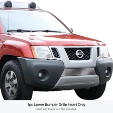 For Nissan Xterra 09-12 APG 1-Pc Polished 8x6 mm Horizontal Billet Bumper Grille