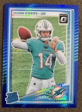 Quinn Ewers 2025 Optic Rated Rookie Blue Hyper Prizm #213 Miami Dolphins