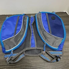 Unbranded Dog M / L Backpack Harness Vest with Saddlebag Pouches Blue Gray NWOT