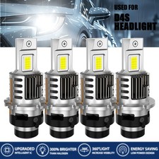 4X D4S LED Headlight Bulb Conversion Kit 4900LM Super Bright Replace Xenon HID V