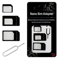 SIM Card Adapters, 4-in-1 Converter Kit Nano/Micro/Standard with Pack 1
