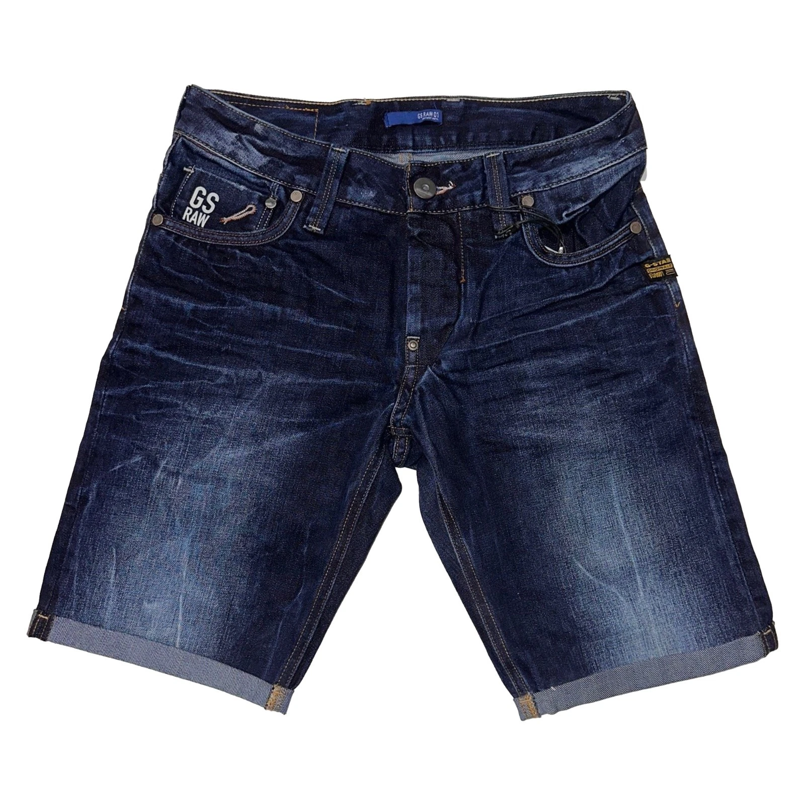 G-STAR Men's Blue Attacc Low Straight Denim Short RRP £50