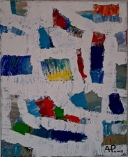 ALEXANDRE PONS/Abstrait contemporain  pièce unique format 41x33 cm