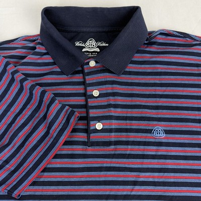 Brooks Brothers Country Club ProSport Polo Men s M Striped Cotton Blend Logo