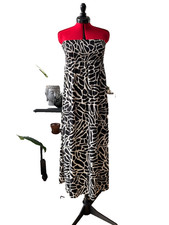George XXL strapless animal print Zebra print dress maxi rayon vacation party
