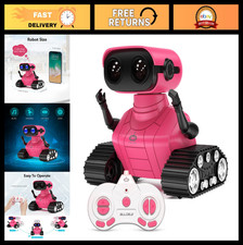 Rechargeable Remote Control Robot Toy for Kids, LED Eyes Music, Gift for Ages