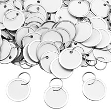 120 PCS Metal Rim Key Tags 1.22 Inches Round Paper Tags with Split Rings Double-