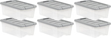 Plastic Storage Containers with Secure Latching Lids, Stackable Organization Bin