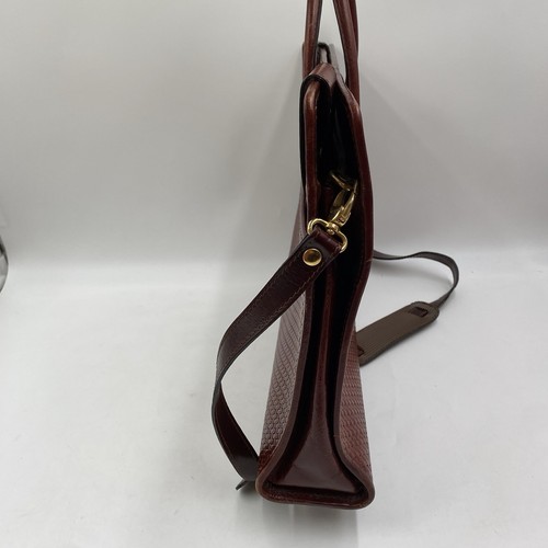 Bosca Leather Briefcase Attache Bag Brown Woven Italian Style Top Handle Strap - Picture 9 of 18