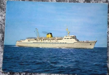 65965 Postcard HML Hellenic Mediterranean Lines Italy Greece Car Ferry EGNATIA