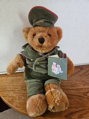 Vintage Harrods Knightsbridge Doorman Teddy Bear Green Suit 14'' With  Tags