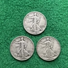 Walking Liberty Half Dollar Lot of 3 - 90% Silver - Some Detail Remains! 👀