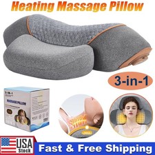 3-In-1 Neck Massager Pillow With Vibration Heating Traction Therapy Pain Relief
