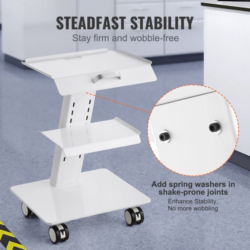 VEVOR Chariot de Service Chariot de Laboratoire Médical Inox 3 Niveaux 100 kg - Imagen 3 de 12