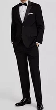 Nautica Men's Black Modern-Fit Stretch Tuxedo Suit Size 42R 36W 31L