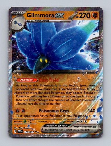 Glimmora ex 123/197 Ultra Rare Obsidian Flames Pokemon Holo Lightly Played