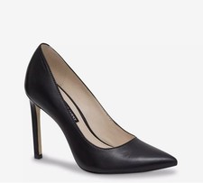NINE WEST “Tatiana” Black Leather Pump Stiletto Heel - NEW - 8.5