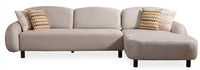 Stilvolles Beiges L-FöRmiges Ecksofa Stoffsofa WohnzimmermöBel Modern LuxuriöS