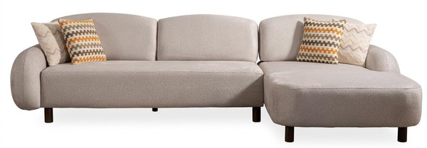 Stilvolles Beiges L-FöRmiges Ecksofa Stoffsofa WohnzimmermöBel Modern LuxuriöS-image