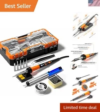 Efficient 60W Ceramic Soldering Iron with Accessories for Jewelers & Tech Lovers