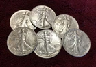 Walking Liberty half-dollars ~ 6 circulated coins ~ FREE SHIPPING   My #410