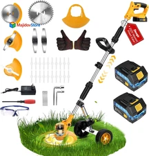 Cordless Weed Eater Electric Brush Cutter Lawn Edger Grass String Trimmer VIP 