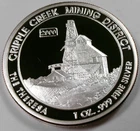 Cripple Creek Mining District The Theresa 1 oz  .999 Fine Silver Round   CC&V