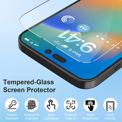 For iPhone 17 16 15 14 13 12 11 Pro Max XR XS Tempered Glass Screen  Protector