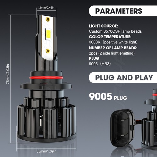 For Toyota Sienna 2011 2012-2020 LED Headlight High Low Beam Fog Light Bulbs 6X - Picture 2 of 12