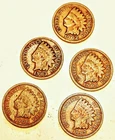 Set of 5 indian head pennies. 1902, 1903, 1905, 1906, and 1907