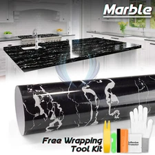 Gloss Marble Granite Vinyl Wrap Sticker Wallpaper Kitchen Home Counter Top 6718