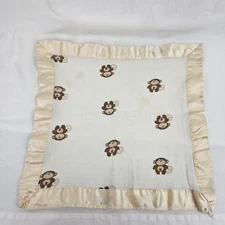 Aden Anais Brown monkey Muslin Issie Security Blanket satin edge