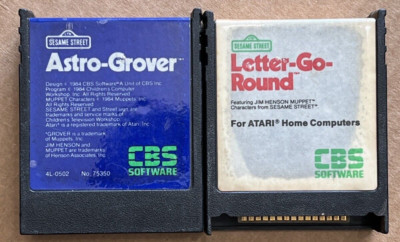 CBS Software Sesame Street ASTRO-GROVER and LETTER-GO-ROUND Atari 400 800 XE XL