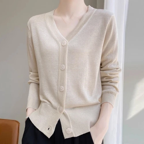 Faux Cashmere Button Front Long Sleeve Women's Cardigan Sweater Cardigan Jumpers - Picture 11 of 31