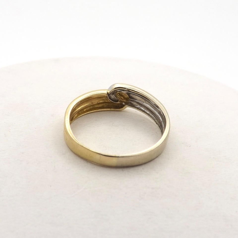 18k Gold Safety Pins Paper Clips Ring Wedding Band Italy 750 Two Tone ...