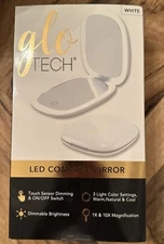 GLOTECH LED COMPACT MIRROR 1 & 10X MAGNIFICATION 3 Light Color Brand New Open Bx