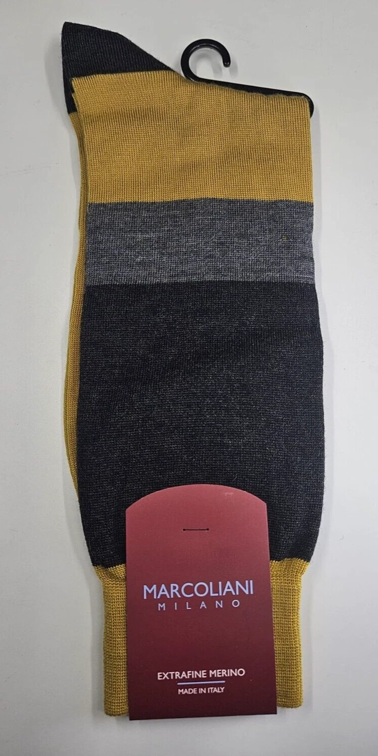 Marcolini Milano Extrafine Merino Wool Socks - Black/Yellow - One Size - New
Opens in a new window o