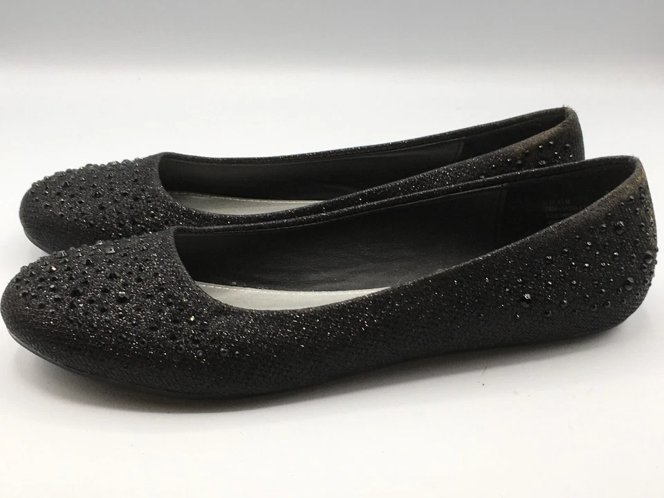 Hot Cakes Orleans Women's Black Ballet Flat Black Shoes Size 8.5 M Crystals - Image 3 of 4