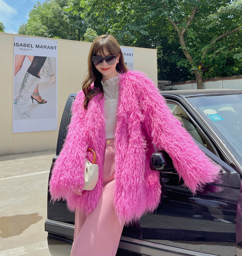 Women Warm Faux Sheep Fur Fashion Furry 